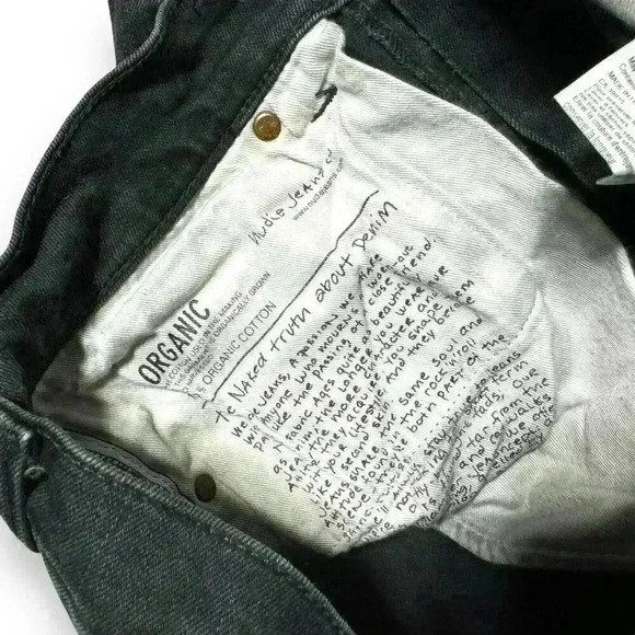 NUDIE JEANS CO Men’s Straight Slim Fit Jeans Organic Black W33 L34 Dean Stretch - Picture 12 of 12